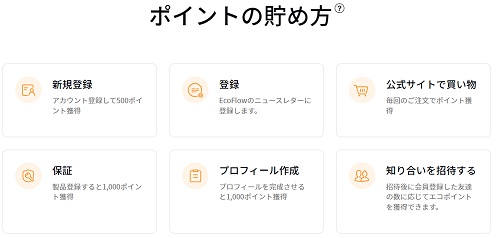 EcoFlow(エコフロー)エコポイントの貯め方